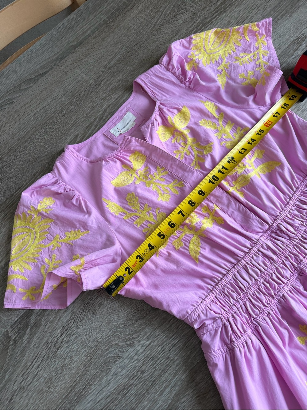 Anthropologie Somerset Maxi Dress in Pink & Yellow Embroidered Edition Sz Medium - Picture 9 of 15